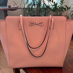 Kate Spade Blush Pink Tote with Bow Accent